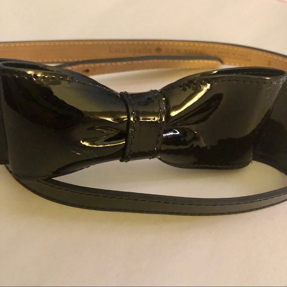 Kate Spade ♠️ black patent leather bow belt